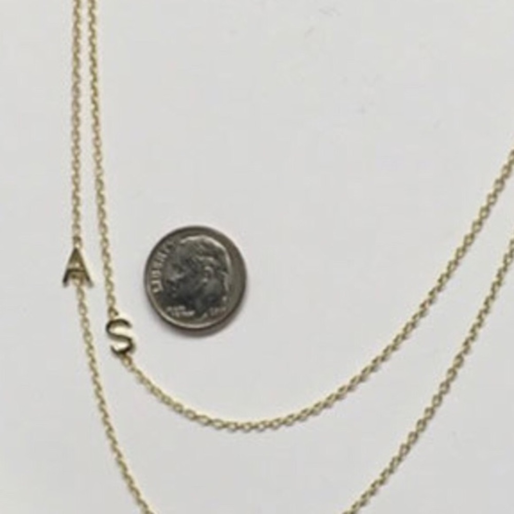 Gold Vermeil Petite Sideways Initial Necklaces-all letters avail.-Boutique - Picture 6 of 10